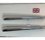 Silencers Pair IMPERFECT FINISH Long Megaphone, Kicked Inlets 1-1/2"