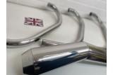 Exhaust System Stainless Steel Triumph T150 3 into 1 Reverse Cone Exhaust System Stainless Steel Triumph T150 3 into 1 Reverse Cone